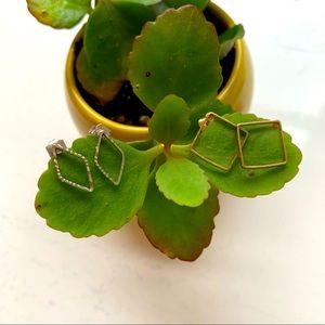 Geometric earring pack (gold and silver)